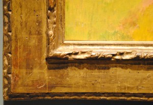 Antique frame witha flat panel. Italian 16th century cassetta frame, National Gallery of Art, Washington, DC. Photo credit Mathilde-Jeannine Durand.